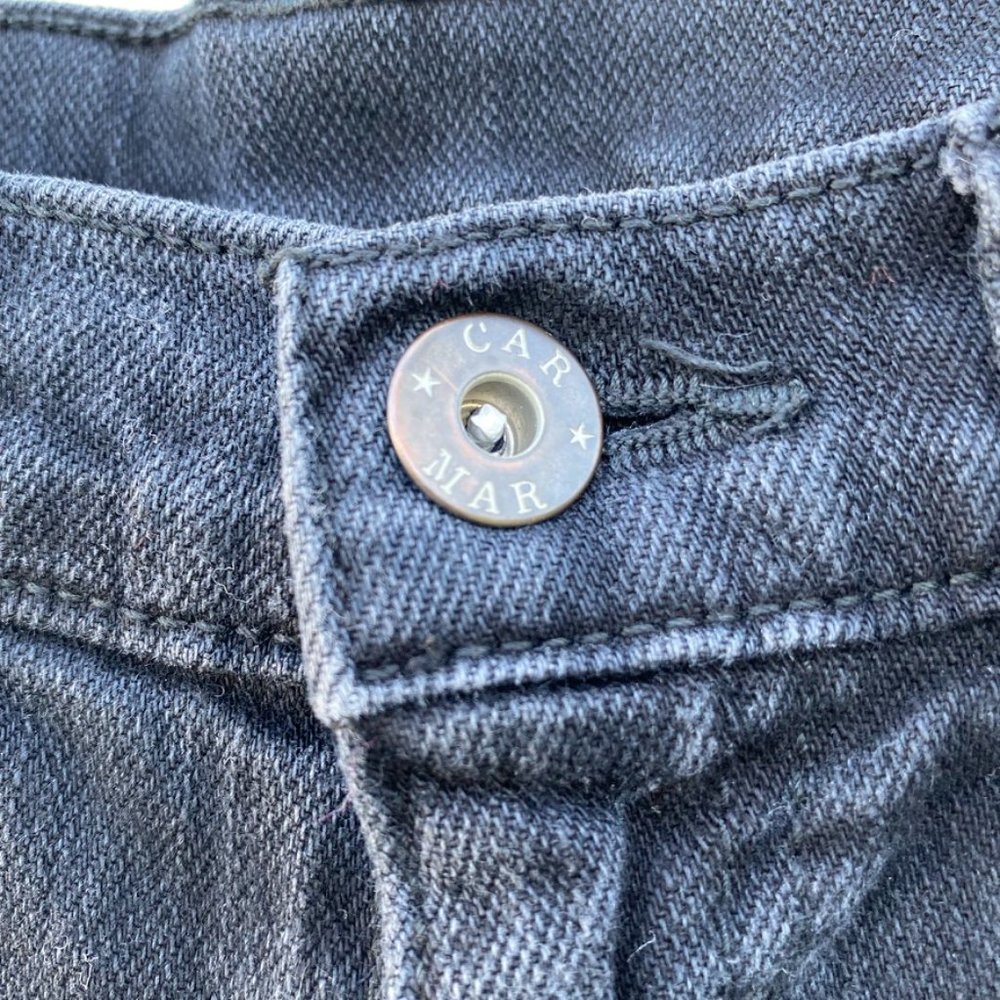 Carmar Destroyed Black Denim Jeans Ripped Distressed Size 27 - Picture 4 of 10